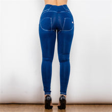 Load image into Gallery viewer, Melody Shaping Pant High Waist Dark blue denim / white stitch - Buttons - Melody South Africa