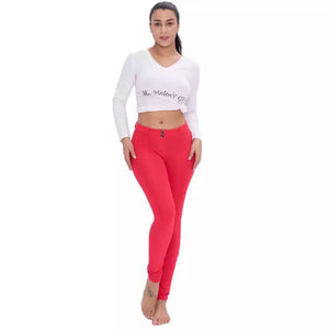 Melody Shaping Leggings Mid Waist Red - Melody South Africa