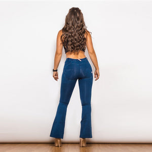 Melody Shaping Pant Mid Waist Dark blue denim - Bootleg (Flare) - Melody South Africa