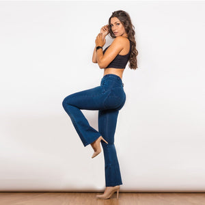 Melody Shaping Pant Mid Waist Dark blue denim - Bootleg (Flare) - Melody South Africa