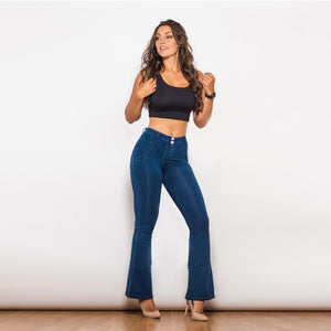 Melody Shaping Pant Mid Waist Dark blue denim - Bootleg (Flare) - Melody South Africa