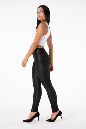 Melody Shaping Pants Black High Waist Faux Leather - Melody South Africa