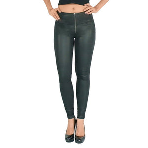 High Waist Faux Leather Shaping Pants - Black – Melody South Africa