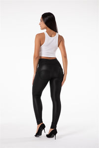 Melody Shaping Pants Black High Waist Faux Leather - Melody South Africa