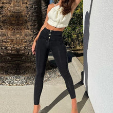 Load image into Gallery viewer, Melody Shaping Pants High Waist Black denim (Buttons) - Melody South Africa