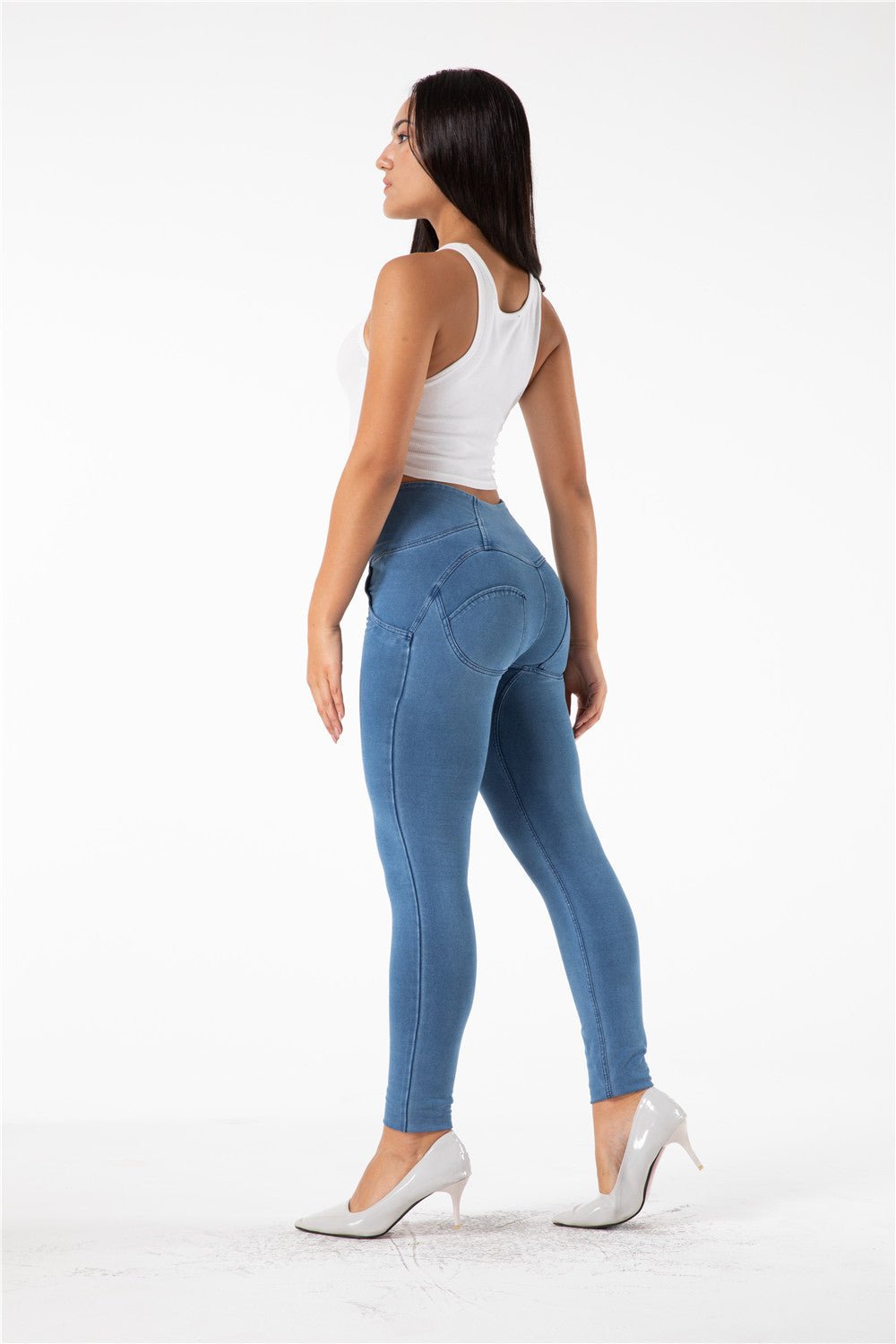 High Waist Shaping Pants - Light Blue Denim – Melody South Africa