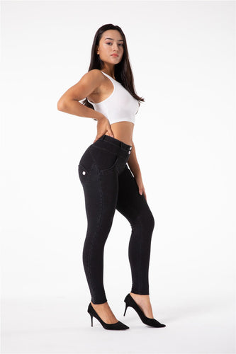 Melody Shaping Pants Regular Mid Waist Black Denim - Melody South Africa