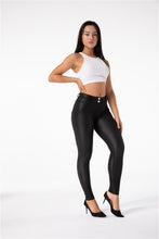 Load image into Gallery viewer, Melody Shaping Pants Regular Mid waist Black Faux Leather - Melody South Africa