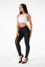 Load image into Gallery viewer, Melody Shaping Pants Regular Mid waist Black Faux Leather - Melody South Africa