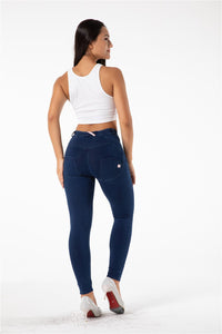 Melody Shaping Pants Regular Mid Waist Dark Blue Denim - Melody South Africa