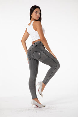 Melody Shaping Pants Regular Mid Waist Denim Grey - Melody South Africa