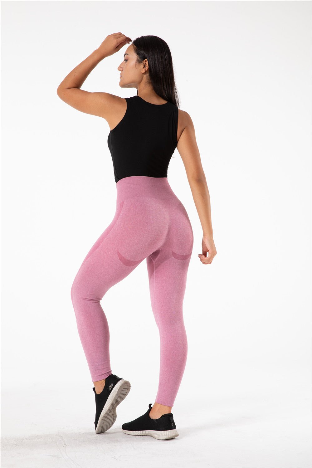 Berrylush Women Black & Pink Colourblocked Super Stretchy & High Waist